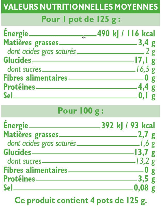 U Yaourts bio brassés aux pêches 4x125g packshot