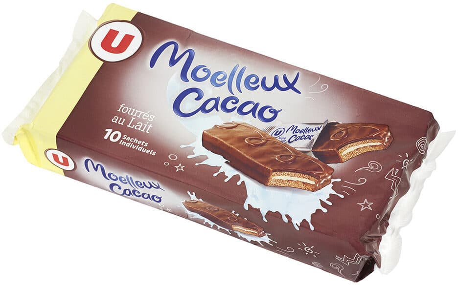 U Gateaux moëlleux au cacao fourré au lait packshot
