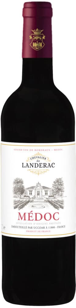 U Vin AOP rouge Médoc Chevalier de Landerac HVE bouteille de 75cl packshot