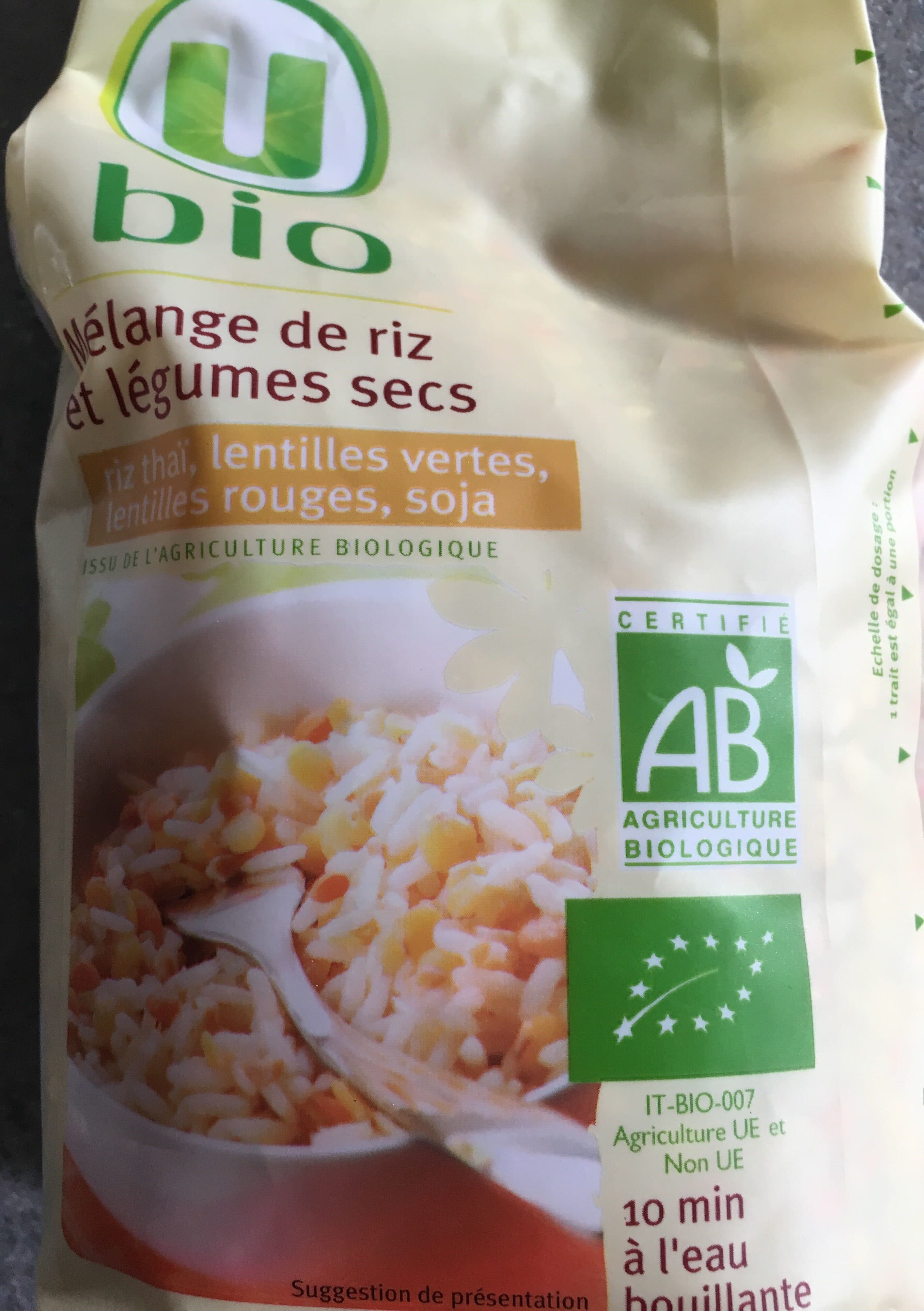 U Mélange de riz et légumes secs packshot