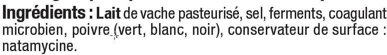 U Fromage à Raclette au lait pasteurisé aux 3 poivres 27%mg, 300g packshot