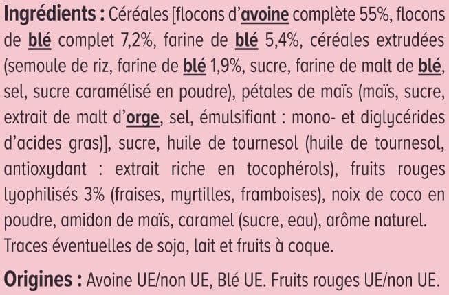 U Céréales Muesli croustillant aux fruits rouges doypack de 500g packshot