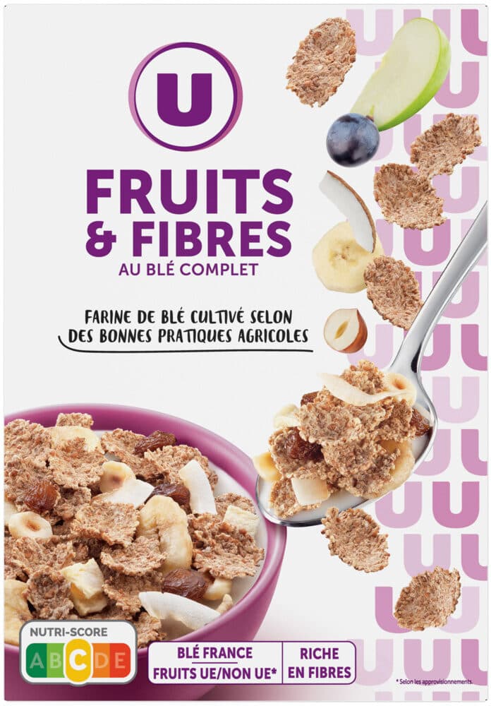U Céréales fruits et fibres boîte de 500g packshot