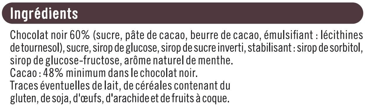 U Tablette de chocolat noir fourré à la menthe packshot