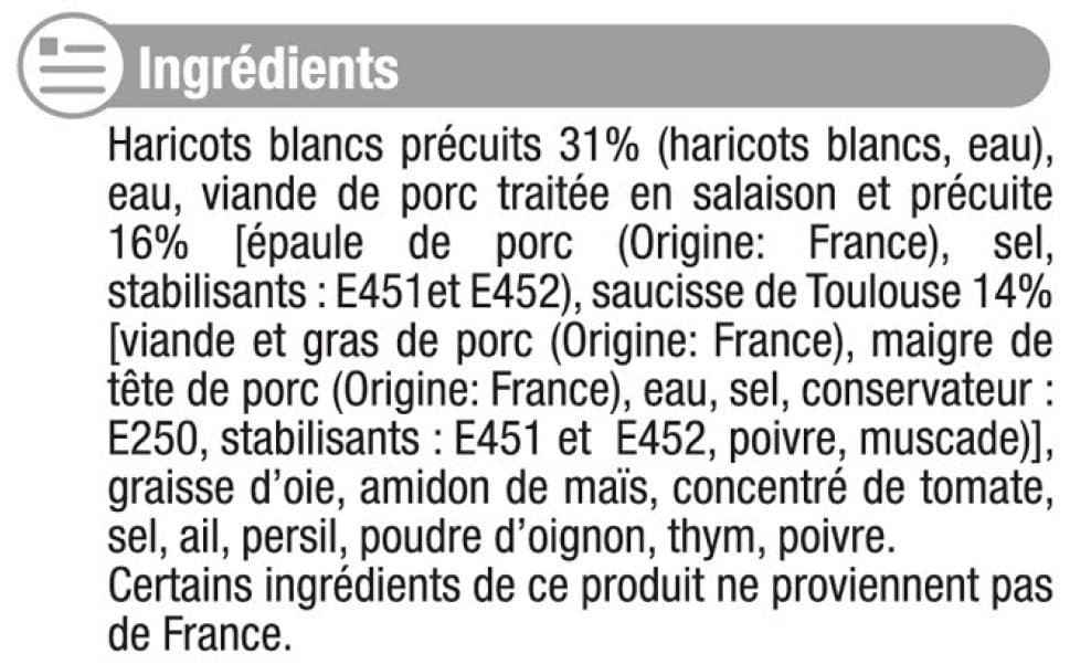 U Cassoulet Toulousain packshot