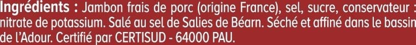 U Jambon de Bayonne IGP - x6 tranches, 100g packshot