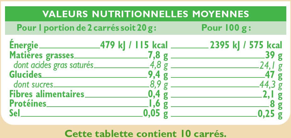 U Tablette de chocolat au lait 100g packshot