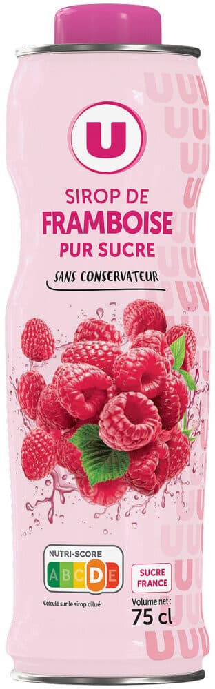 U Sirop de framboise bidon de 75cl packshot