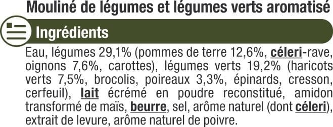 U Mouliné de légumes vert packshot