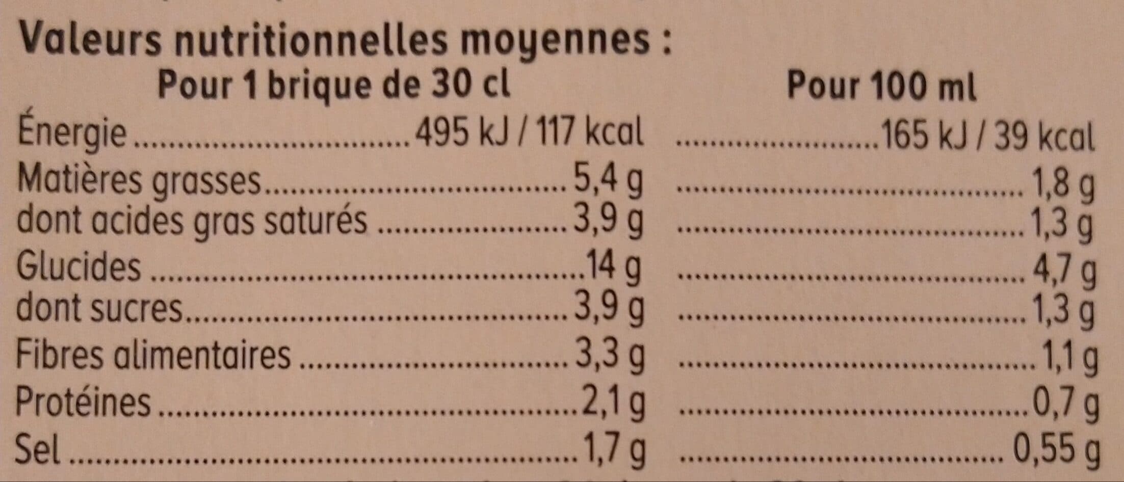 U Soupe Velouté de potiron à la crème fraîche 2 briques de 30cl, 620g packshot