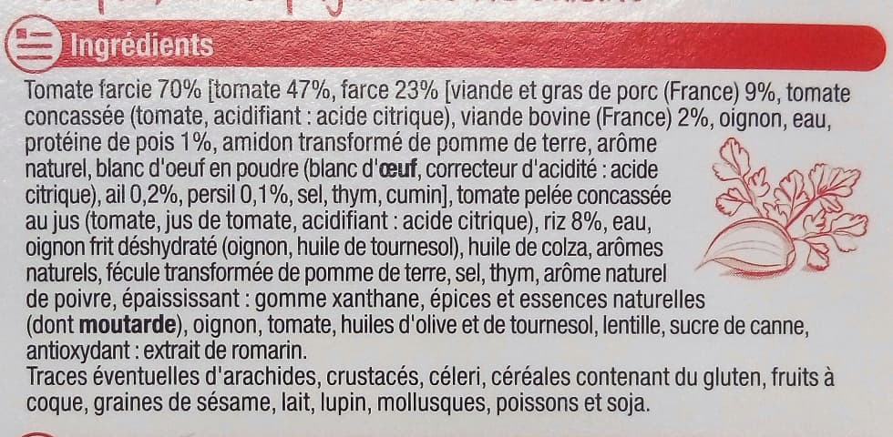 U Tomates farcies & riz cuisiné packshot