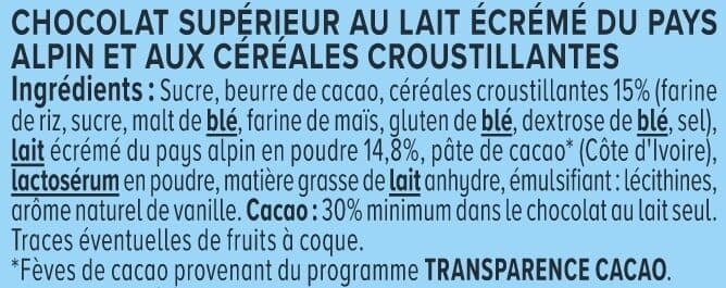 U Chocolat au lait croustillant 2 Tablettes de 100g packshot
