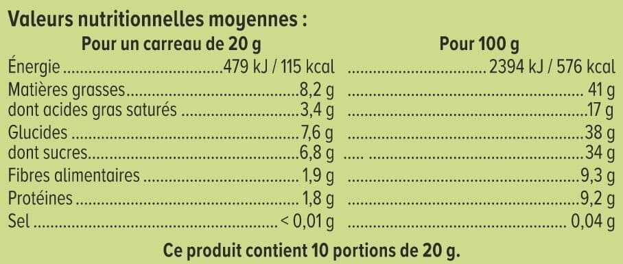 U Chocolat noir et noisettes entières Tablette de 200g packshot