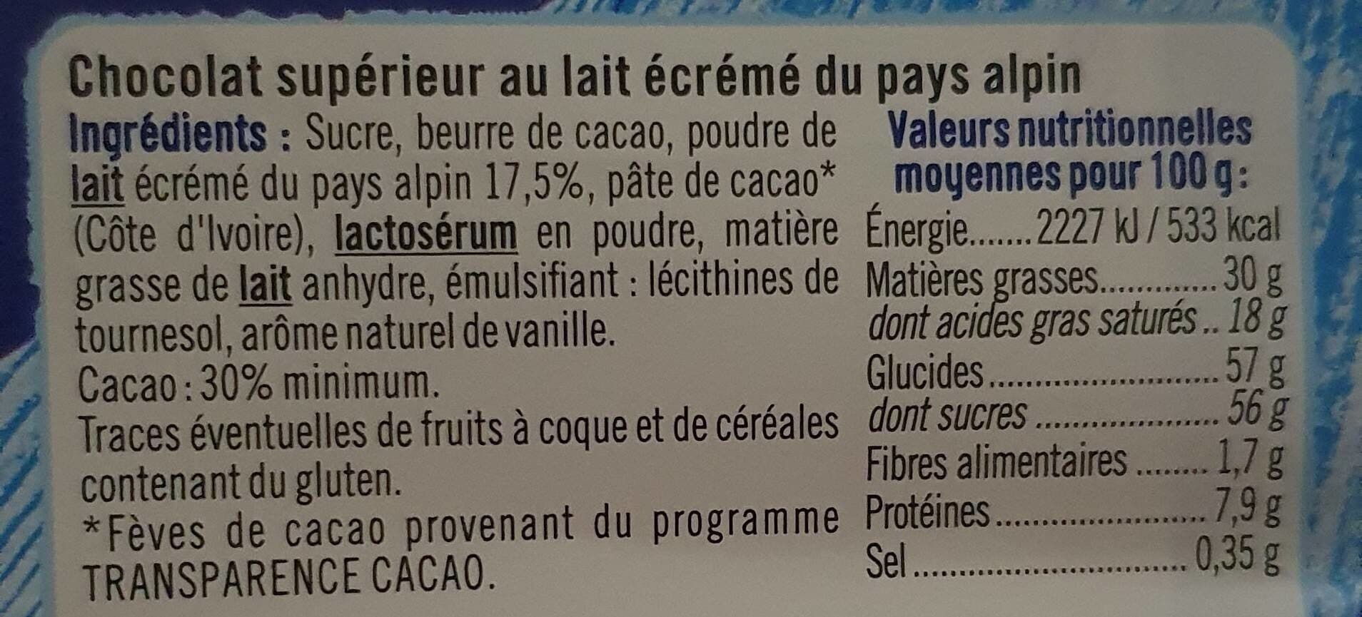U Chocolat au lait extra fin, tablette 100g packshot