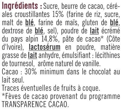U Chocolat au lait croustillant packshot