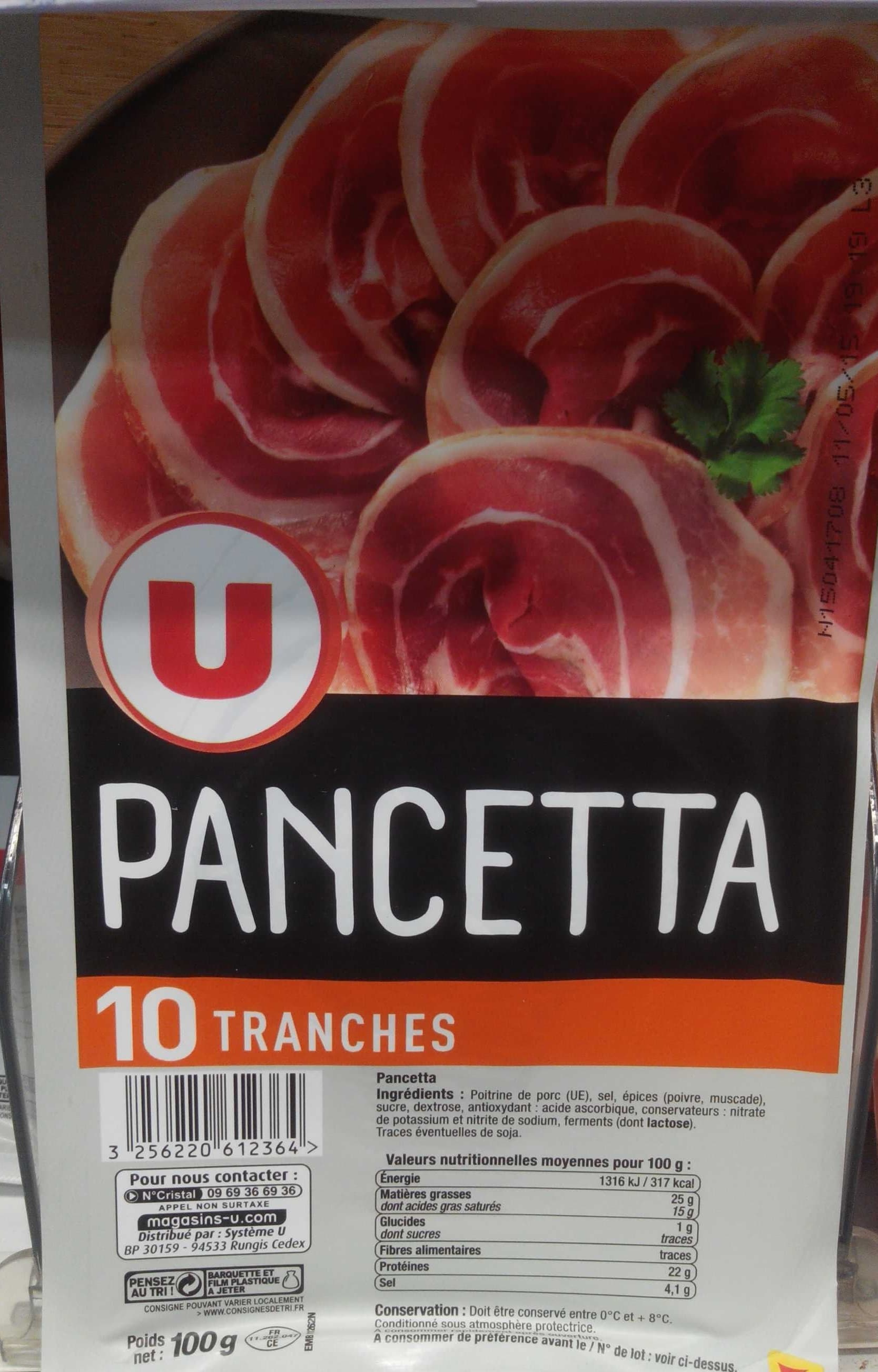 U Pancetta 10 tranches packshot