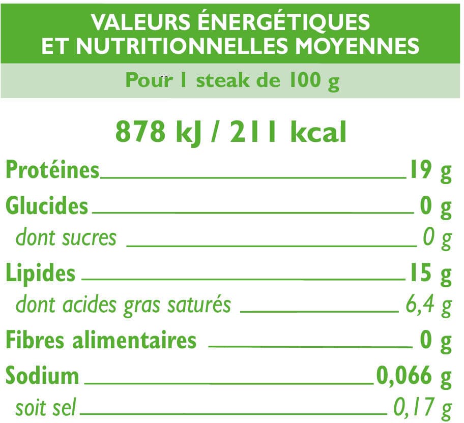 U Steak haché Origine France 15%MG, 4 pièces - 400g packshot