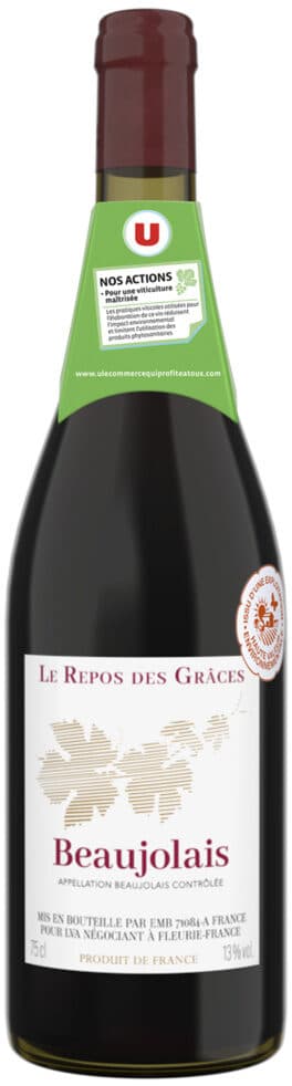 U Vin rouge AOP Beaujolais Le Repos des Graces 75cl packshot