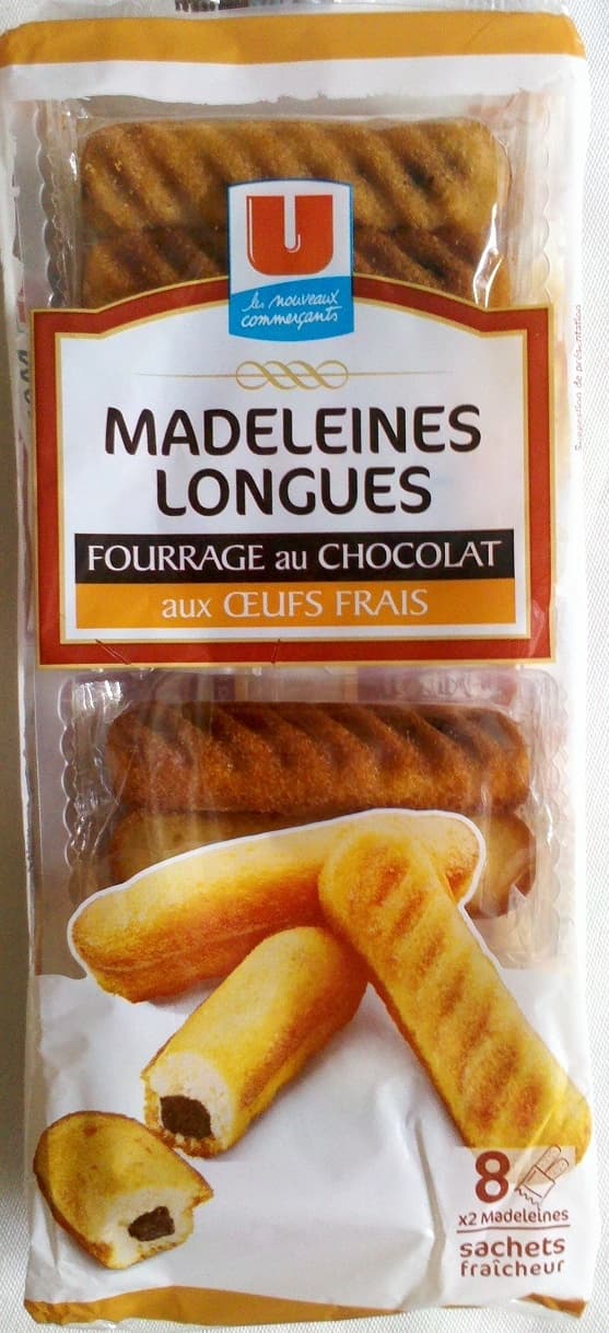 U Madeleines longues fourrage au chocolat packshot