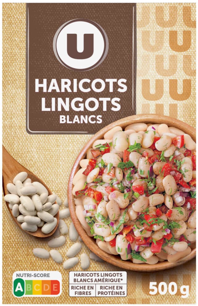 U Haricots lingot blanc , étui de 500g packshot