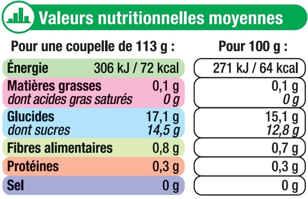 U Coupelles de fruits du soleil à la pêche, ananas et papaye 4x260g packshot