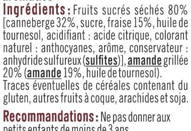U Mélange apéritif amandes et fruits rouges paquet de 120g packshot