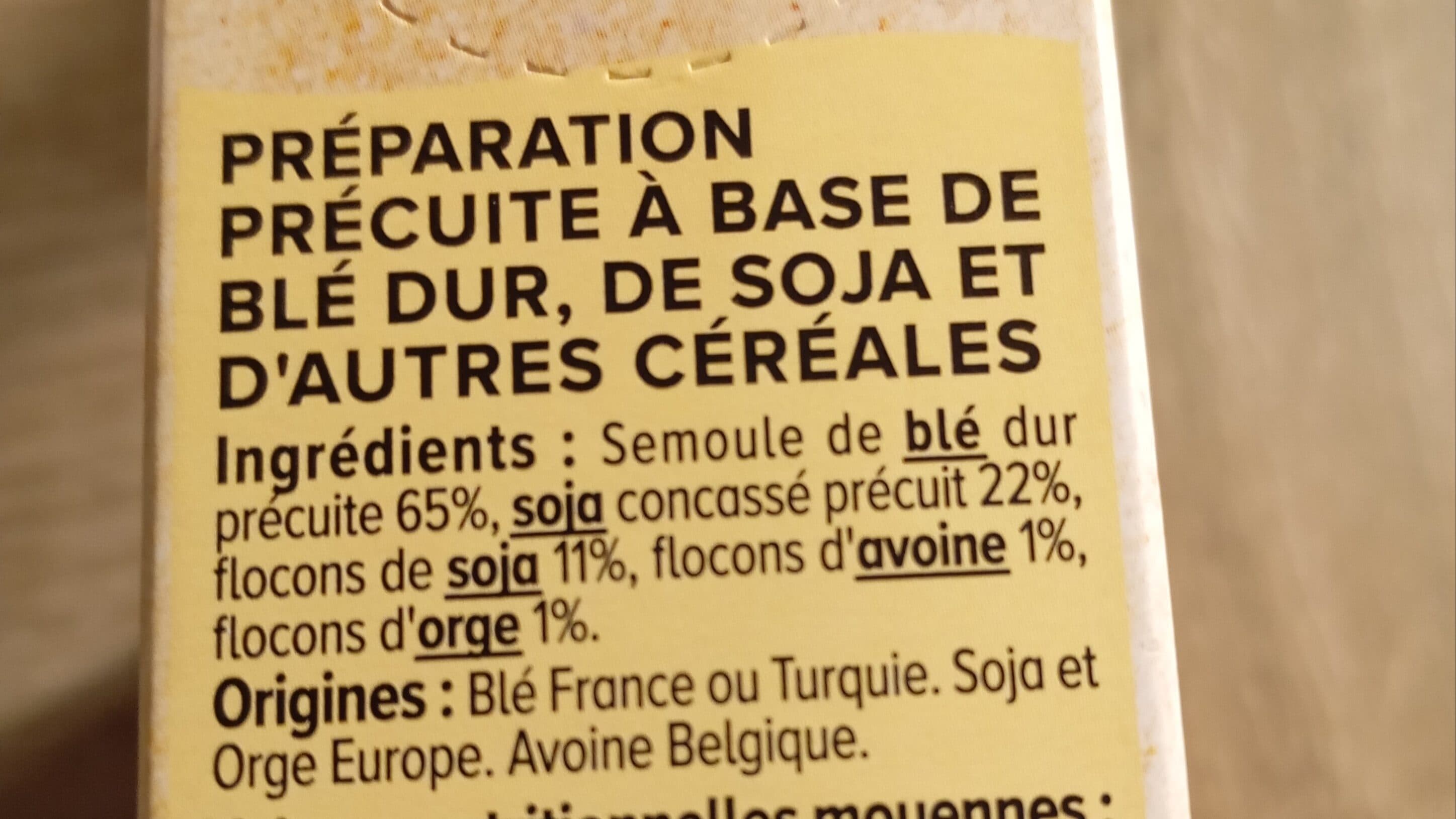 U Mélange de céréales blé, soja, avoine et orge paquet de 400g packshot