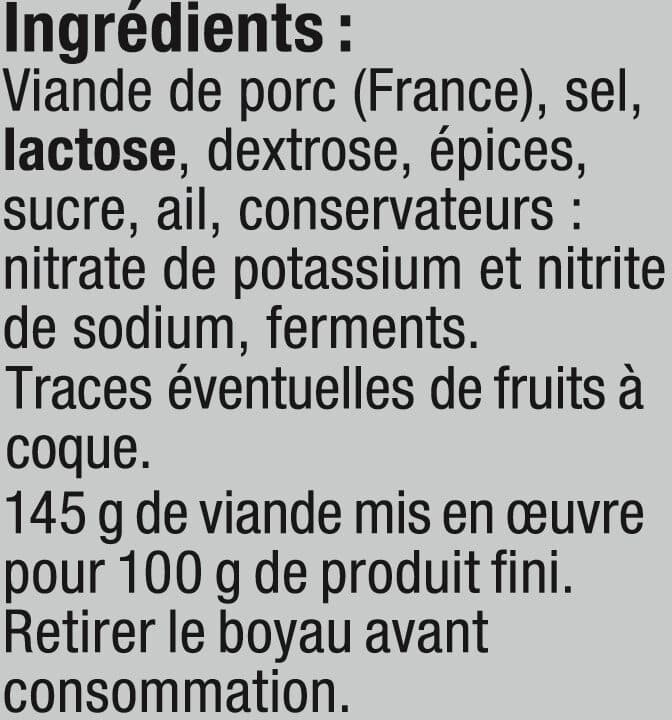 U Saucisson sec pur porc packshot