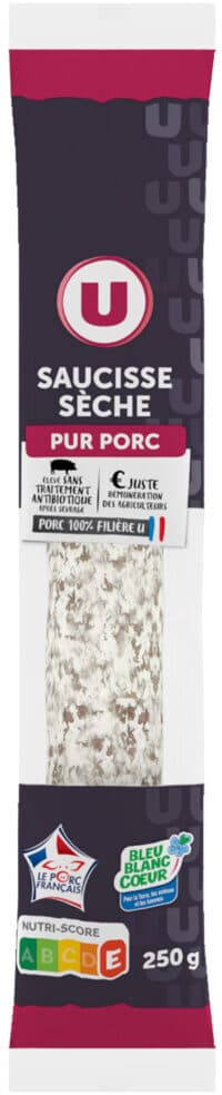 U Saucisse sèche Pur Porc - 250g packshot