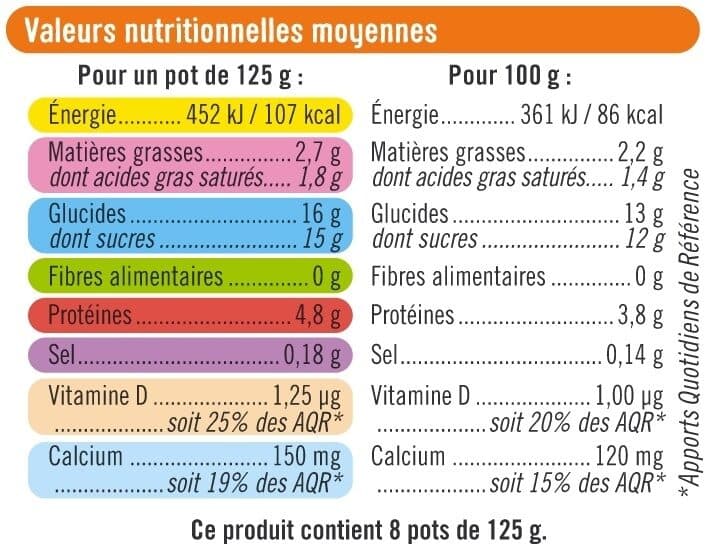 U Yaourt aux fruits jaunes mixés 8x125g packshot