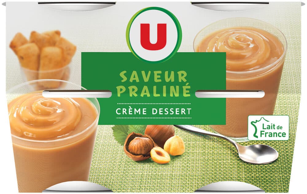 U Crème saveur dessert praliné packshot