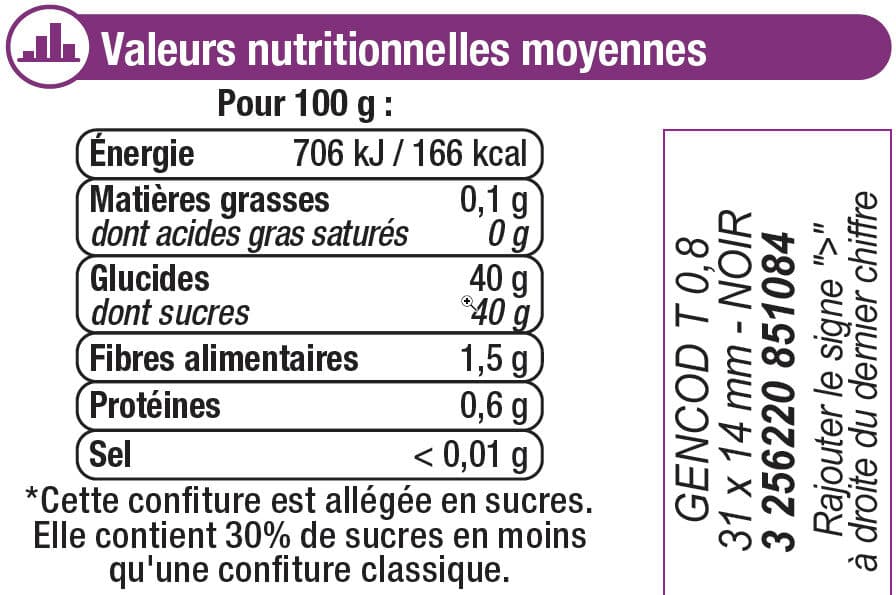 U Confiture figue allégée pot de 335g packshot