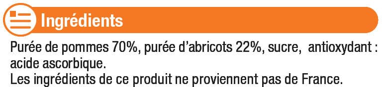 U Dessert fruitier pommes abricots allégé en sucre 4x100g packshot
