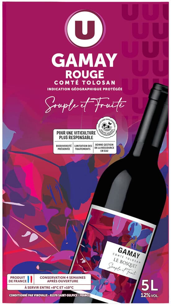 U Vin rouge IGP Gamay Comte du Tolosan - Fontaine à vin 5L packshot