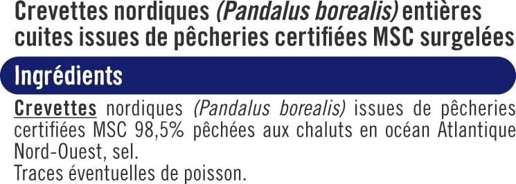U Crevettes nordiques entières cuites 500g packshot