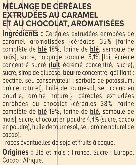 U Céréales Pétales croustillantes chocolat caramel paquet de 375g packshot