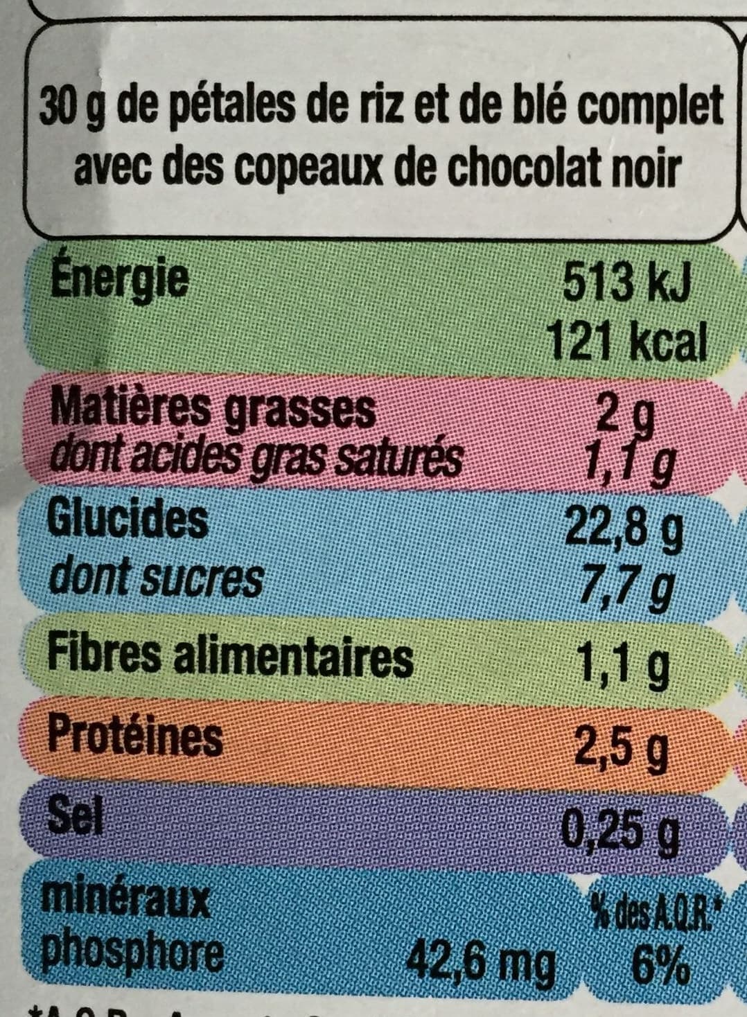 U Pétales de riz et de blé complet avec copeaux de Chocolat Noir packshot