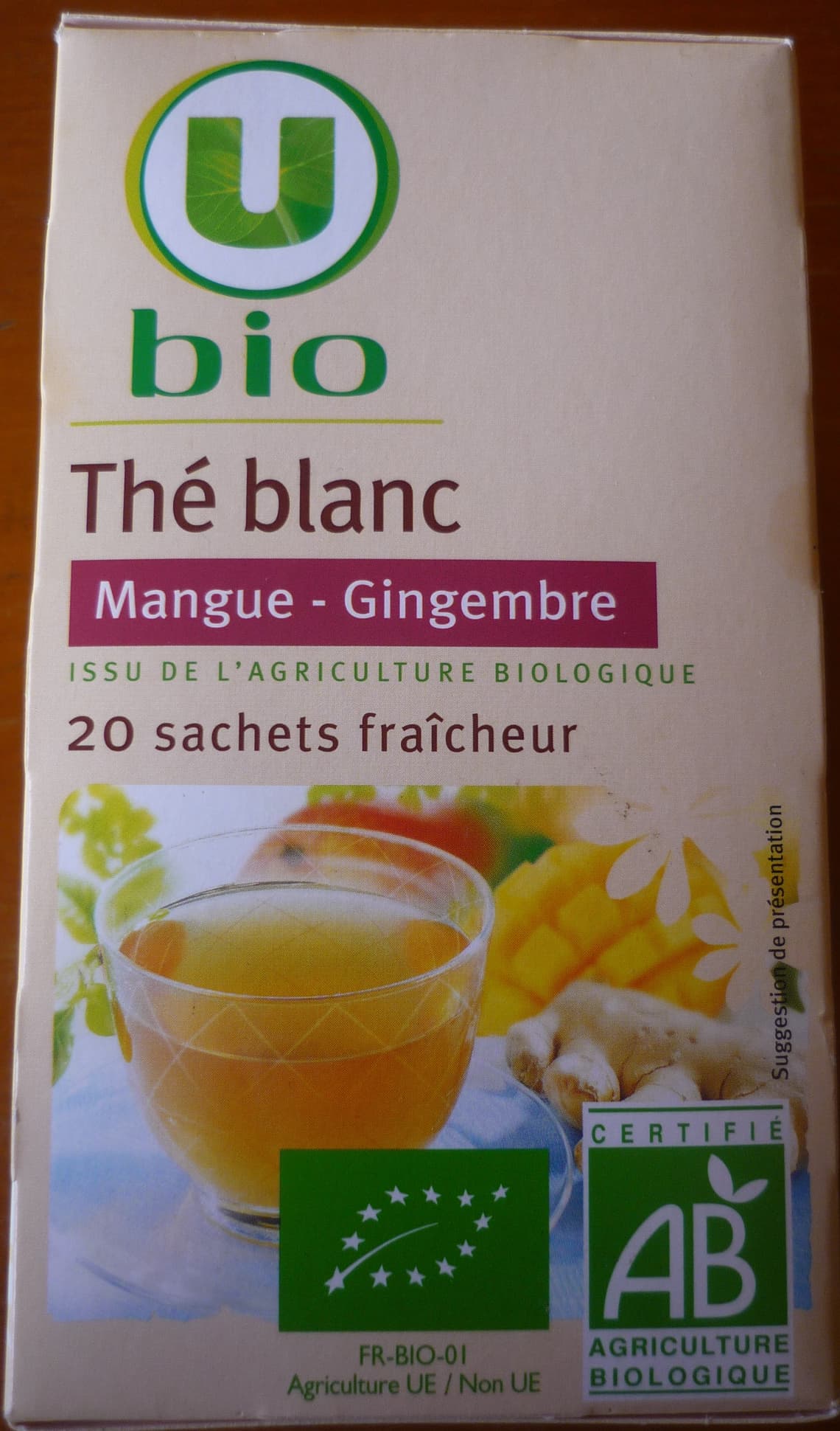 U Bio Thé blanc mangue gingembre packshot