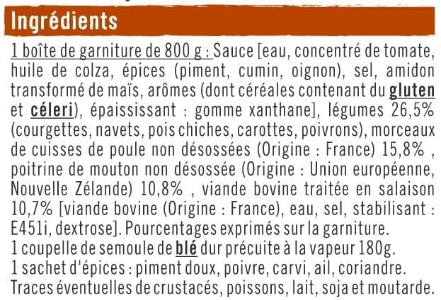 U Couscous royal 3 viandes volaille, mouton et boeuf packshot