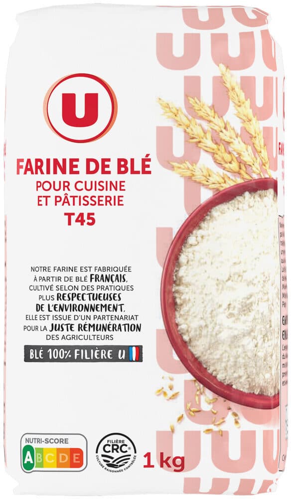 U Farine de blé pâtissière T45 paquet de 1Kg packshot