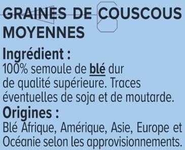 U Graine couscous grains moyens étui de 500g packshot