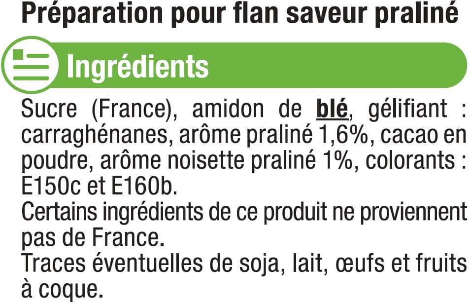 U Les entremets préparation pour flan praliné 4 doses, 260g packshot