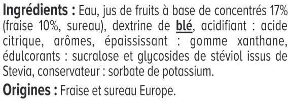 U Boisson concentrée à diluer à la fraise sans sucres bouteille de75cl packshot