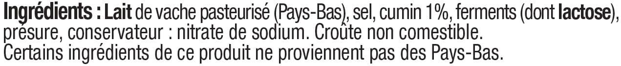 U Gouda pasteurisé aux graines de cumin portions 30% de MG packshot