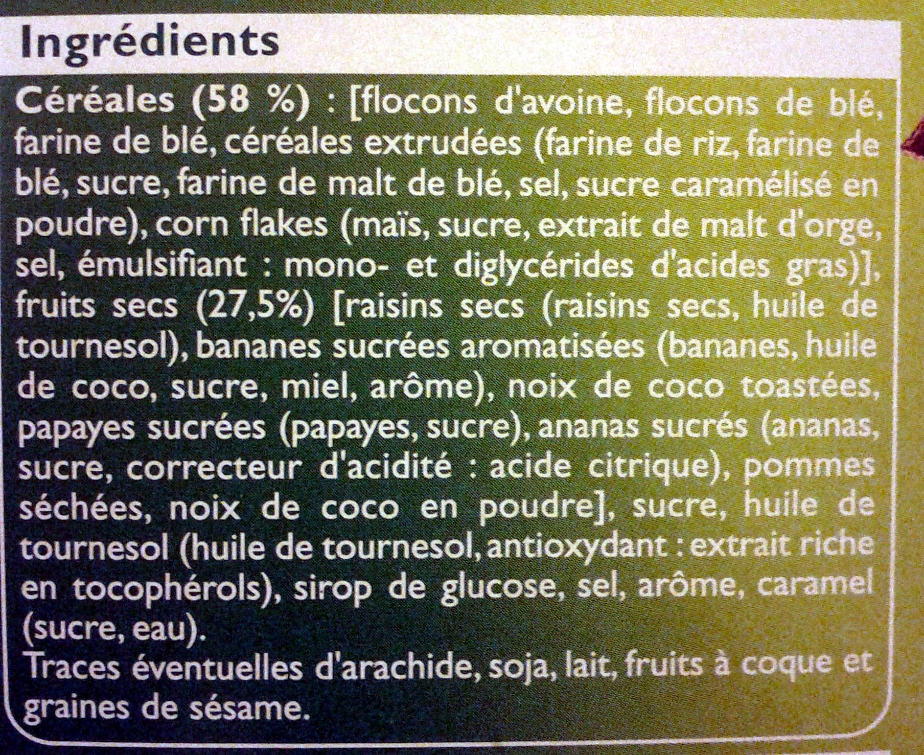 U Muesli croustillant avec des Fruits Secs packshot