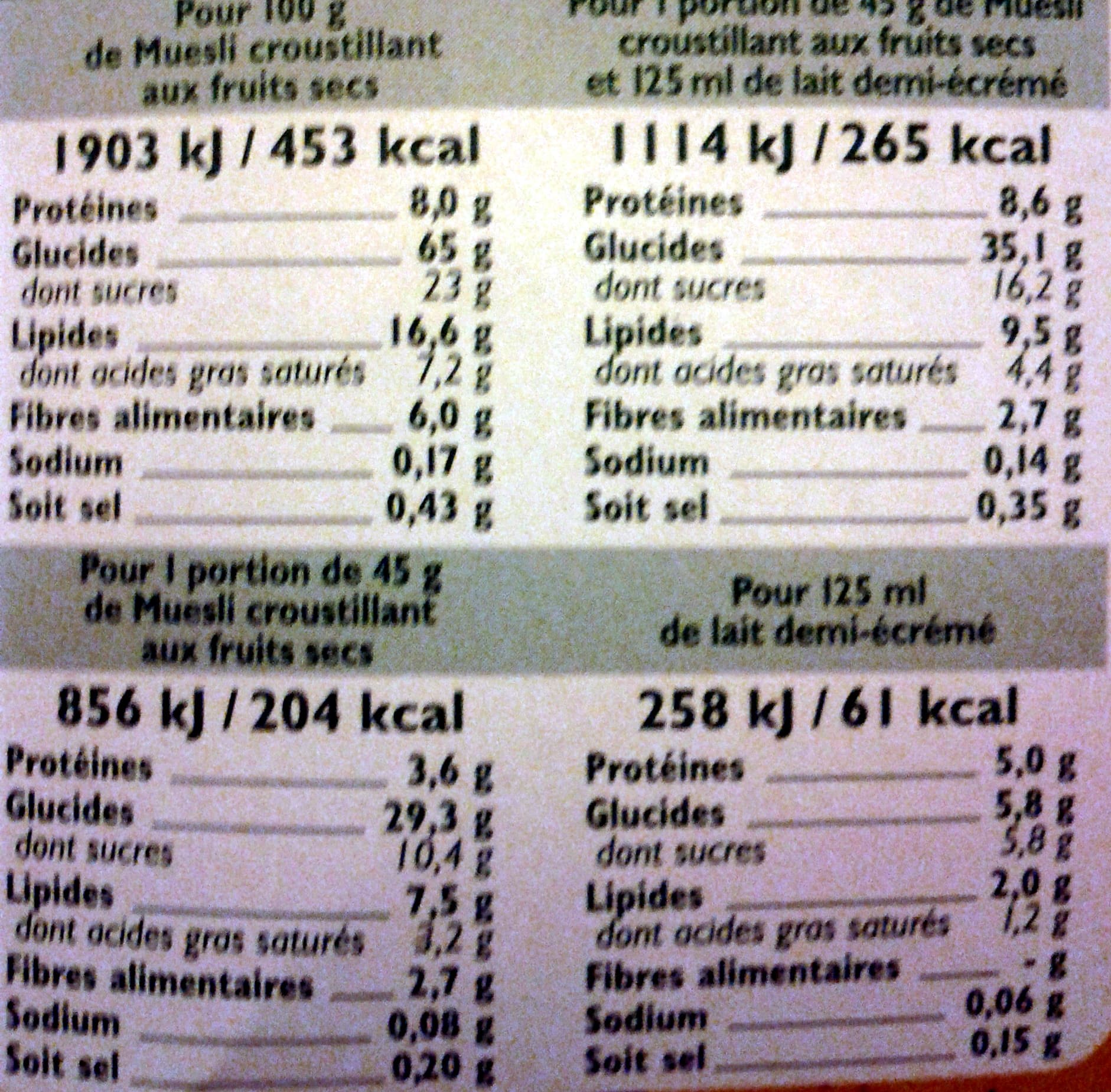U Muesli croustillant avec des Fruits Secs packshot