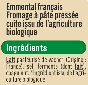 U Fromage au lait pasteurisé Emmental français 31%mg, 250g packshot