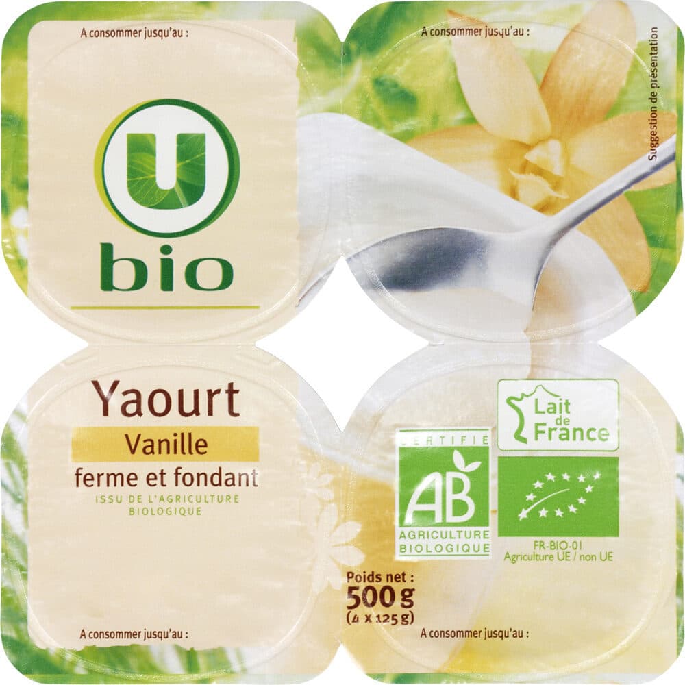 U Yaourts à la vanille 4x125g packshot
