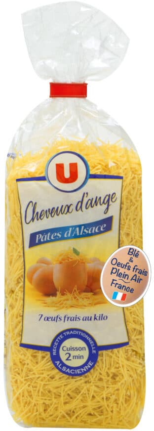 U Pates cheveux d'ange IGP d'Alsace aux oeufs packshot