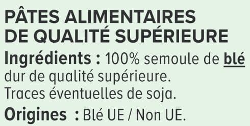 U Pâtes Coquillette qualité supérieure, paquet cello de 500g packshot